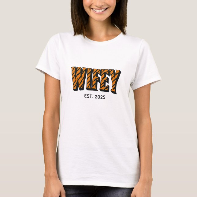 Camiseta Estampado de Tigre Negrita Esposa  (Anverso)
