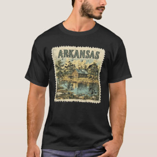 Camiseta Estampado del estado de Arkansas en el estado de V