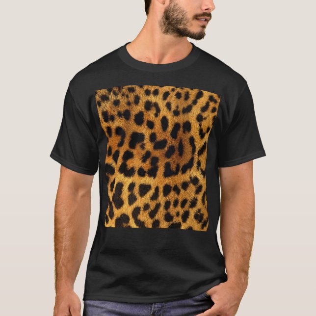 Camiseta estampado leopardo femenino del guepardo animal (Anverso)