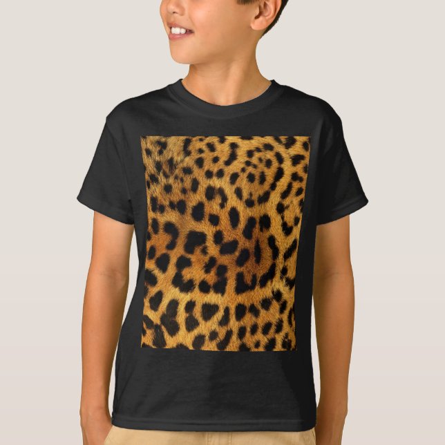 Camiseta estampado leopardo femenino del guepardo animal (Anverso)