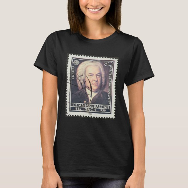 Camiseta Estampado postal de época de Johann Sebastian Bach (Anverso)