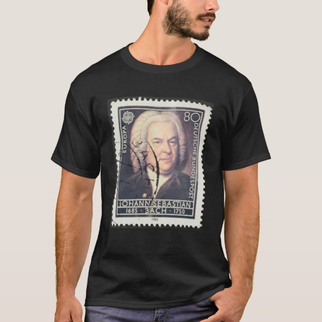 Camiseta Estampado postal de época de Johann Sebastian Bach (Anverso)
