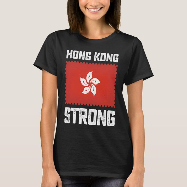 Camiseta Estampilla de bandera hongkonesa a favor de la dem (Anverso)