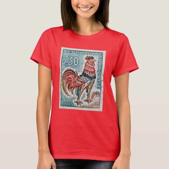 Camiseta Estampilla de gallos de París (Anverso)