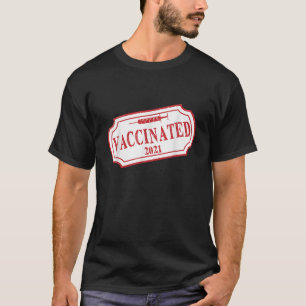 Camiseta Estampilla de goma roja certificada VACUNADA