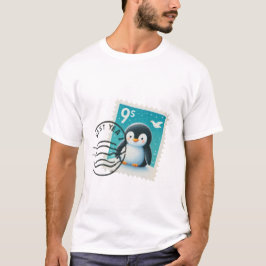 Camiseta estampilla de pingüino