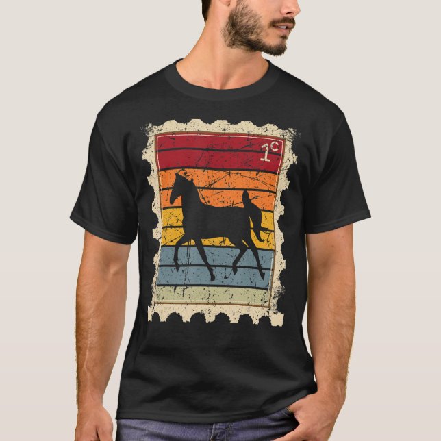 Camiseta Estampilla De Poescenario Con Caballo De Atardecer (Anverso)