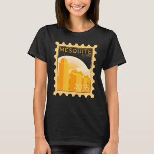 Camiseta Estampilla De Poescenario con puesta de sol en la 