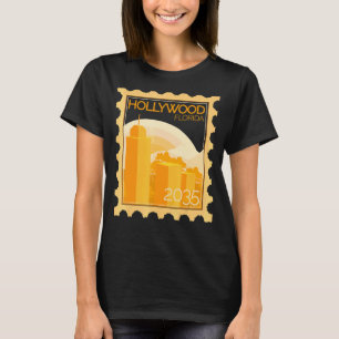 Camiseta Estampilla De Pohenes Con Puesta De Sol En Hollywo