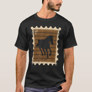 Camiseta Estampilla De Poste Con Caballo 3