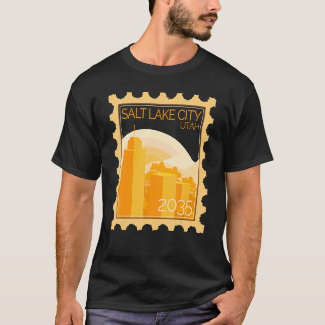 Camiseta Estampilla De Potencial Con Atardecer En Salt Lake (Anverso)