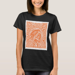 Camiseta Estampilla de rehenes antigua Naranja de Aves de N