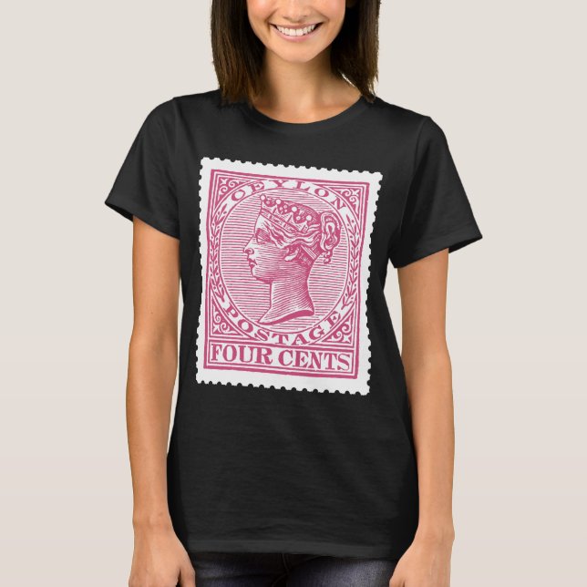 Camiseta Estampilla de rehenes antigua Reina Victoria de Ce (Anverso)