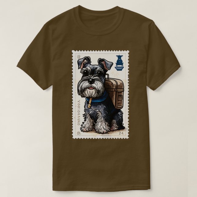 Camiseta Estampilla Schnauzer 2 (Diseño del anverso)
