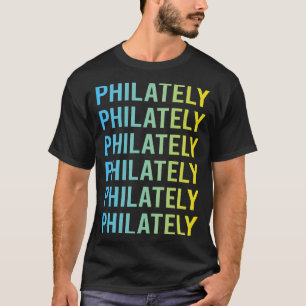 Camiseta Estampillas de sello postal azul amarillo filipino