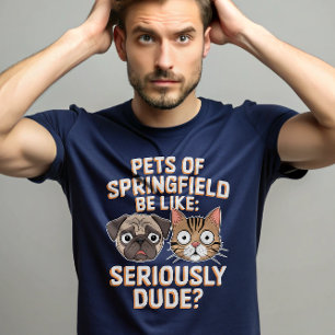 Camiseta Están comiendo perros gatos Mascotas Springfield