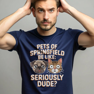 Camiseta Están comiendo perros gatos Mascotas Springfield