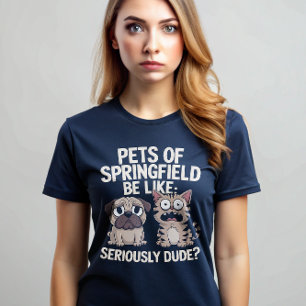 Camiseta Están comiendo perros gatos mascotas Springfield