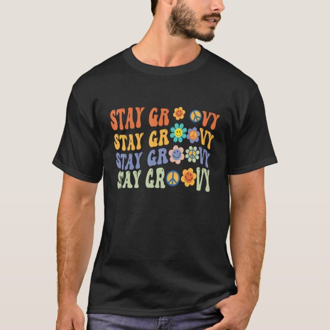 Camiseta Estancia de flor suave Groovy Vibes Hippie Retro 7 (Anverso)