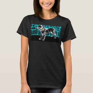 Camiseta Estancia De Perro Terrier De Pitbull Retro En Negr