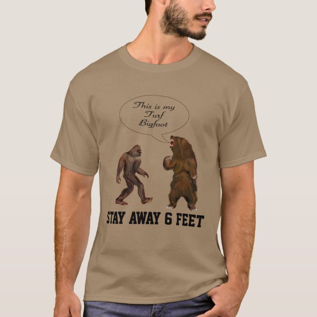 Camiseta Estancia de pie y sasquatch lejos de T-Shir mascul (Anverso)