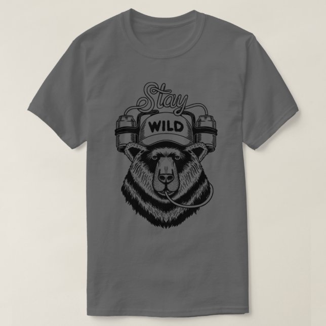 Camiseta Estancia del oso líneas salvajes (Diseño del anverso)