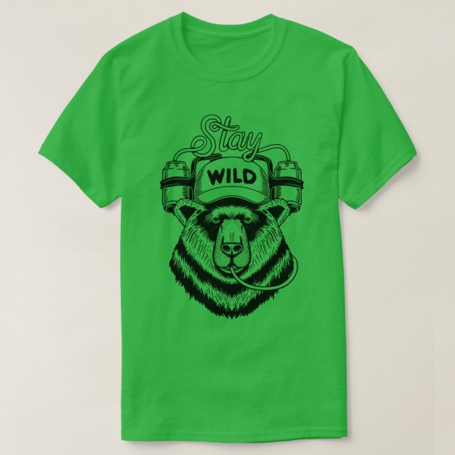 Camiseta Estancia del oso líneas salvajes (Diseño del anverso)