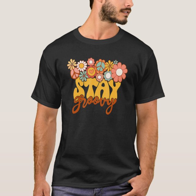 Camiseta Estancia Hippie de girasol retro Mente Groovy Posi (Anverso)
