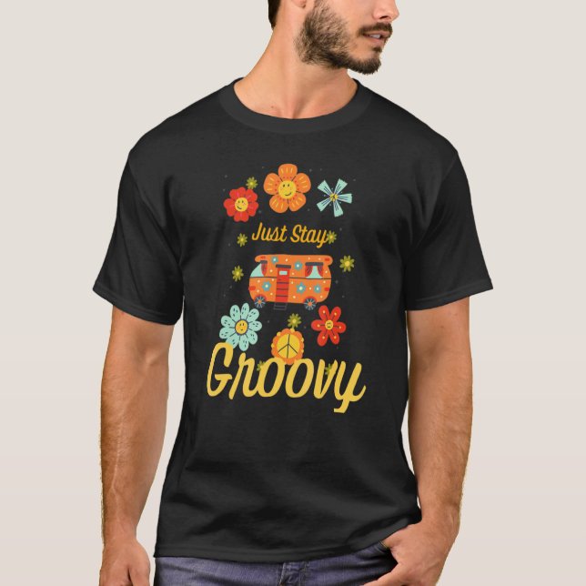 Camiseta Estancia Hippie de girasol retro Mente Groovy Posi (Anverso)