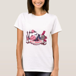 Camiseta Estandarte Feliz Halloween con Castillo, Calabaza,
