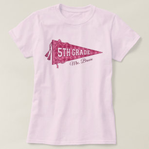 Camiseta Estandarte personalizado de la escuela de 5º grado