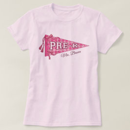 Camiseta Estandarte personalizado de Pre-K Escuela Nombre d