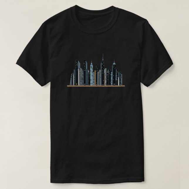 Camiseta Estantería de la línea de Skyline de la ciudad - M (Diseño del anverso)
