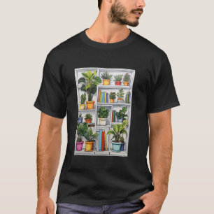 Camiseta Estantería de Pop Art u2013 Libros Coloridos y Pla