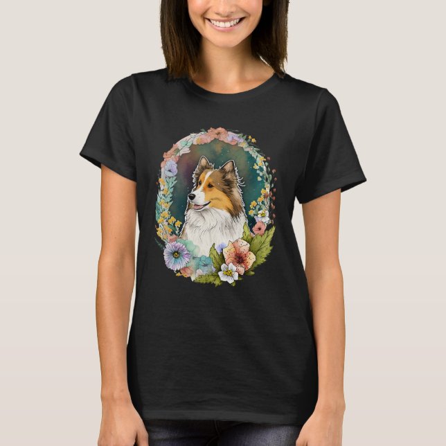 Camiseta Estantes de flores cortas verano Flores florales S (Anverso)