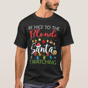 Camiseta Estar Agradable Con El Estúpido Santa Viendo La Lu