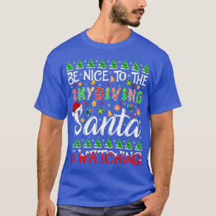 Camiseta Estar Agradable Con El Skydiving Santa Viendo El S