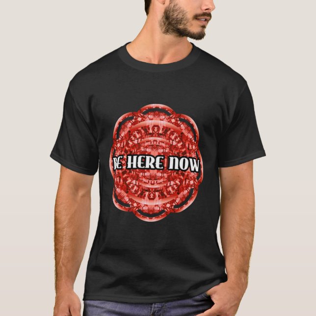 Camiseta Estar aquí ahora (rojo) (Anverso)