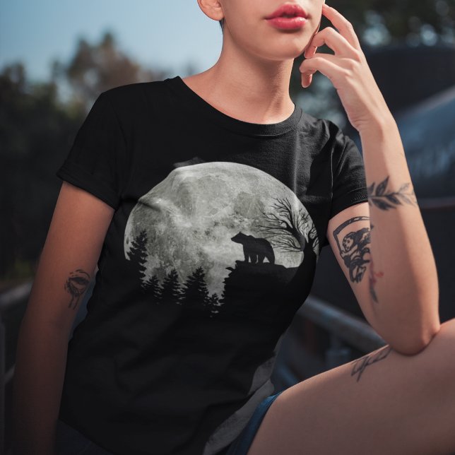 Camiseta Estar De Oso En La Luna De Halloween, Un Tocante D (Subido por el creador)