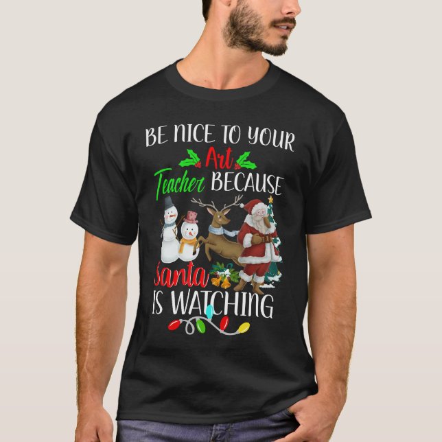 Camiseta Estar encantado con tu profesor de arte, Santa Cla (Anverso)