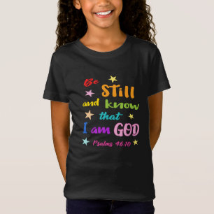 Camiseta Estar quieto y saber que soy Dios Biblia Verse T-S