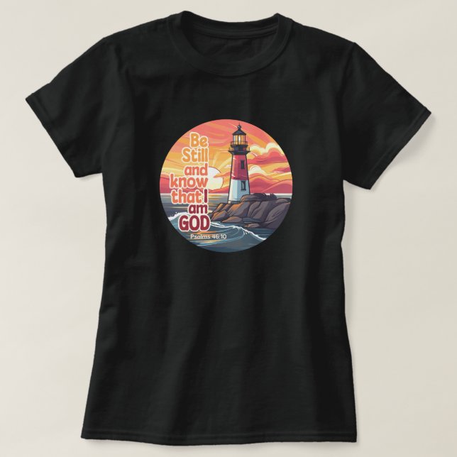 Camiseta Estar quieto y saber que soy Dios Verso de la Bibl (Diseño del anverso)
