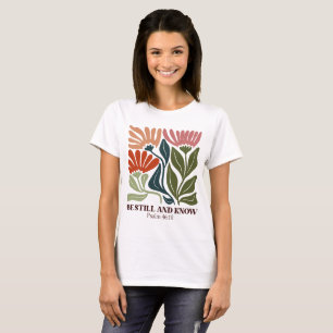 Camiseta Estar quietos y conocer la inspiración Biblia Vers