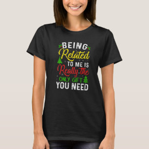 Camiseta Estar Relacionado A Mí Navidades Familia Xmas Paja