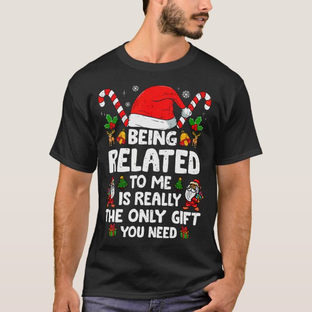 Camiseta Estar relacionado conmigo Navidades divertidos Fam (Anverso)
