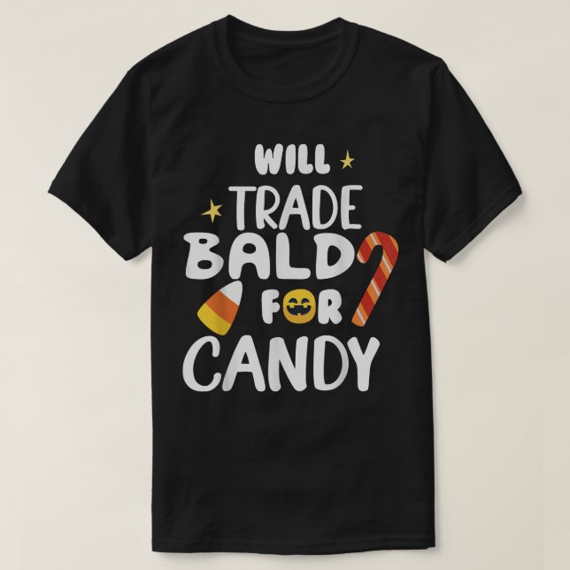 Camiseta ¿Estará Calvo Por Candy Funny Pareándose Halloween (Diseño del anverso)