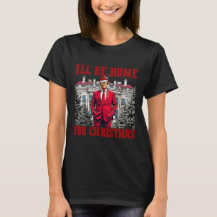 Camiseta Estaré en casa para los Navidades de Santa Navidad