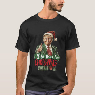 Camiseta Estaré en casa para los Navidades de Santa Trump