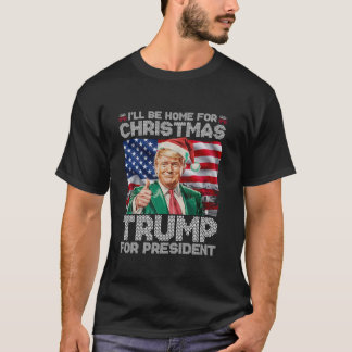 Camiseta Estaré en casa para los Navidades El gracioso Papá