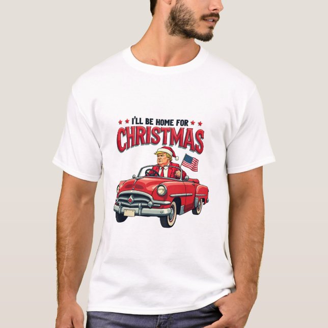 Camiseta Estaré en casa para los Navidades que Trump ganó l (Anverso)